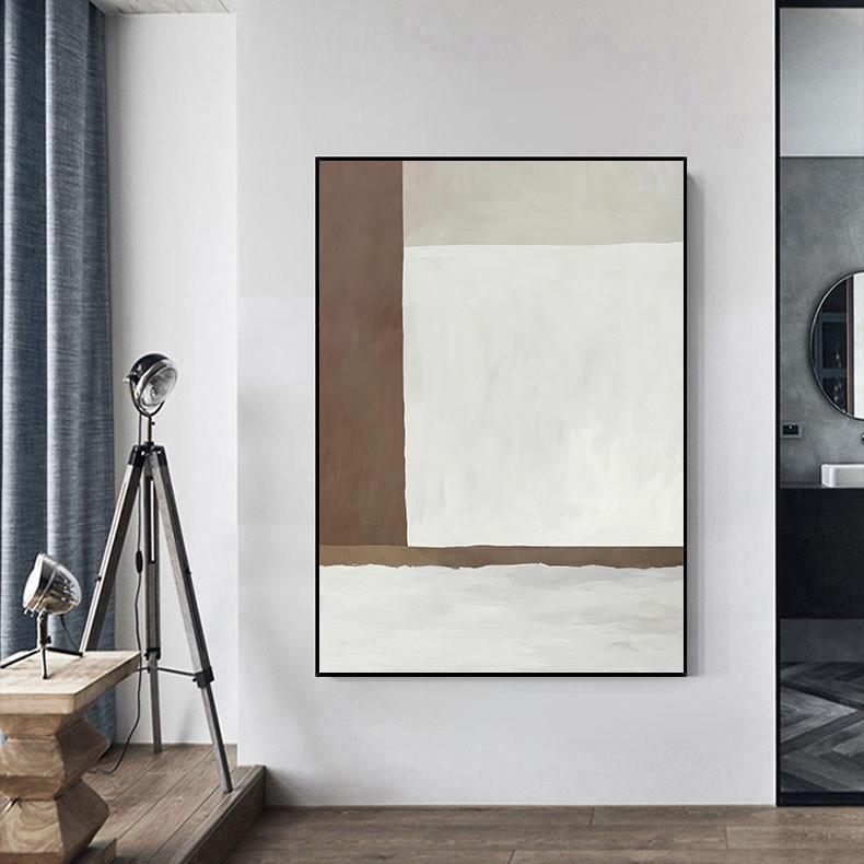 现代简约抽象玄关线条橘黄撞色客厅沙发背景墙装饰画极简落地壁画