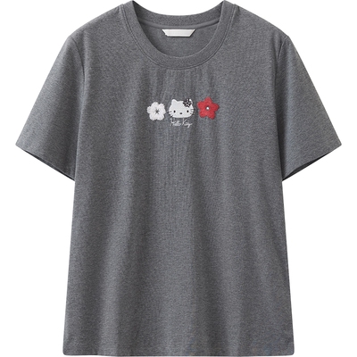 【商场同款】【Hello Kitty合作】播26秋新品刺绣T恤女BDT3YD3270