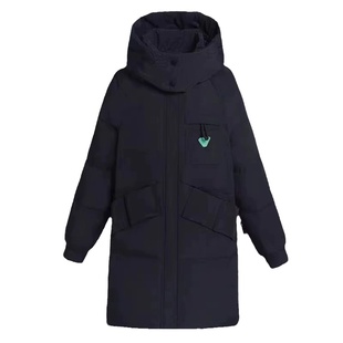 大码宽松羽绒服女2023冬新款200斤胖mm白鸭绒连帽中长款保暖外套