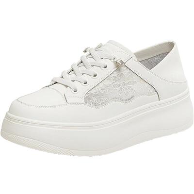 天美意新款商场同款小白鞋休闲系带女休闲板鞋BK871BM5