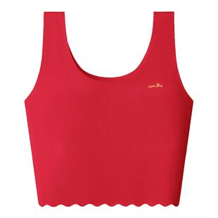 红豆女童红色无痕少女文胸女孩本命年大红小背心马年新年内裤袜子