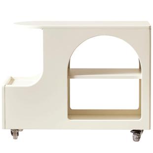 政府补贴全友家居奶油风可移动小推桌客厅推拉茶几家用沙发旁边几