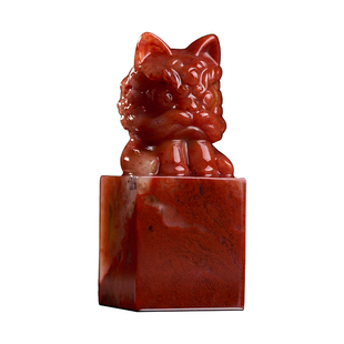 张小凤 醒狮钮章 老挝石印章篆刻石料天然藏书章定制姓名章书画书法压角章文房四宝创意周岁礼物生日书法生