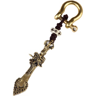 尼泊尔西藏饰品文殊慧剑创意个性礼品钥匙扣黄铜链挂件挂饰男女