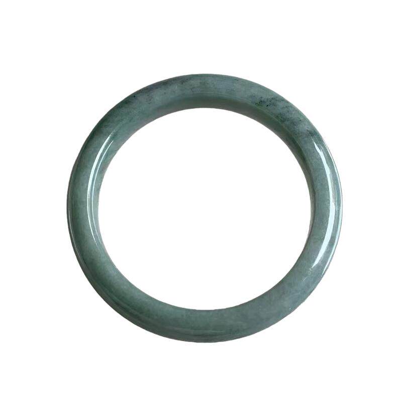 缅甸A货翡翠蓝绿色飘花手镯59mm