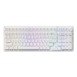 黑爵AK992纯白侧刻无线三模机械键盘青/红轴98配列静音键盘麻将音