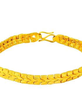 霸气镀黄金仿真越南沙金男士手链