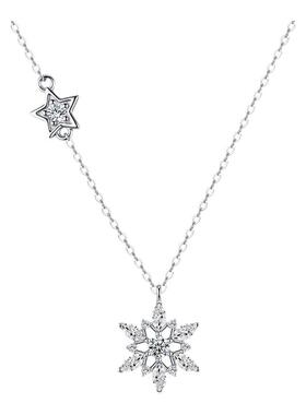 原创雪花925银项链女超闪轻奢