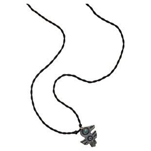 豆豆同款小鸟松石编绳项链蓝眼睛吊坠高级感毛衣链