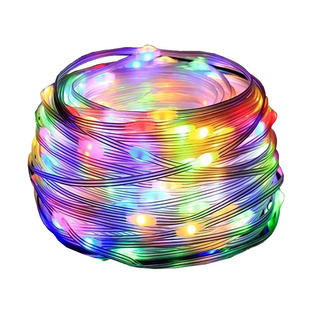 幻彩皮线声控灯串加密灯珠音乐节奏灯带七彩变色跑马灯彩灯串灯