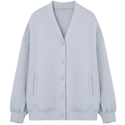 布景休闲V领宽松卫衣外套