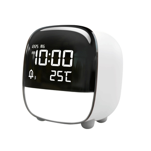 得力电子闹钟学生专用起床神器充电款初中儿童智能夜灯