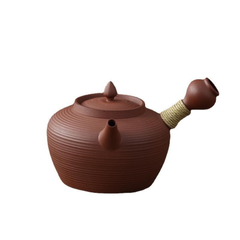 潮州砚峰山房中式红泥手工砂铫壶