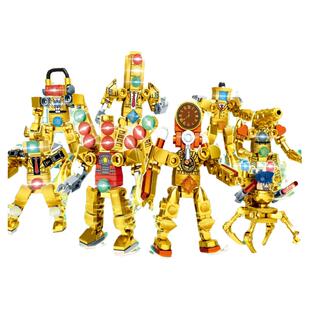 黄金版马桶人vs监控人的玩具积木泰坦音响电视人拼装男孩手办1525