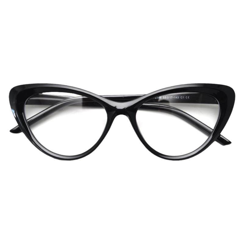 欧美猫眼黑色眼镜女复古网红同款素颜超轻防蓝光平光配近视镜框男