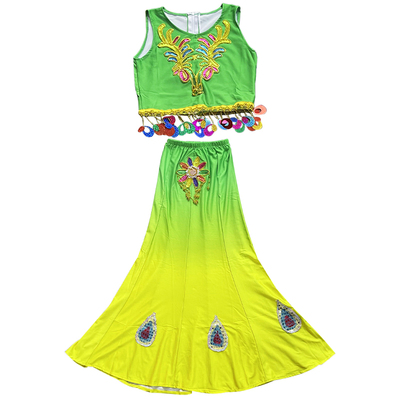 傣族舞蹈服修身成人民族风鱼尾裙