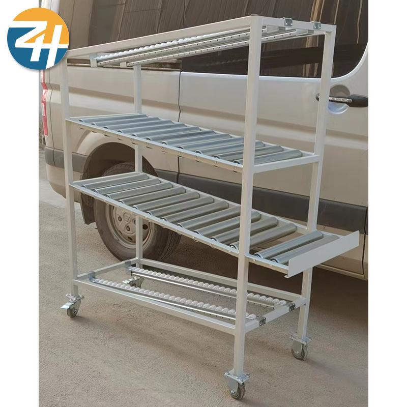 厂家批发流利条双层物料架 仓库车间物流货架滚筒流利车物料架