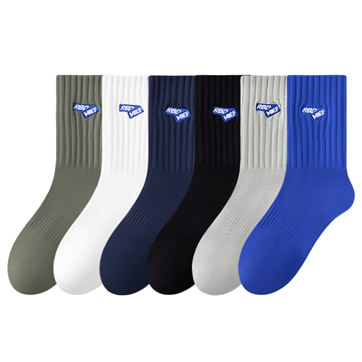 100%纯棉袜子男生中筒袜