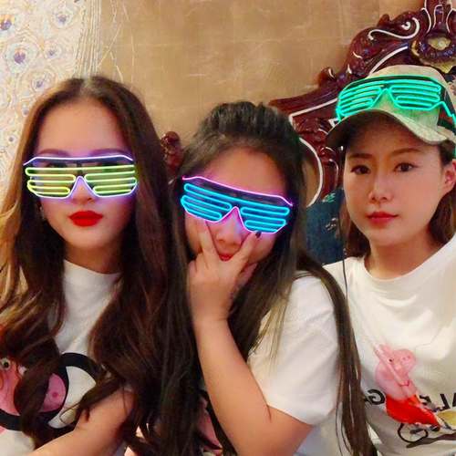 LED发光眼镜声控双色灯百叶窗气氛光线道具EL蹦迪场景冷布置装备