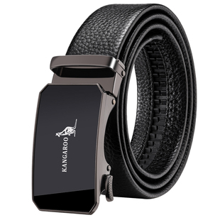 袋鼠皮带男士正品高真皮腰带男2025新款档牛皮商务潮年轻人裤腰带