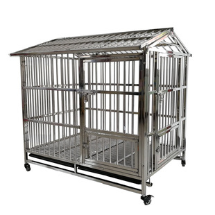 不锈钢狗笼子大型犬中型犬泰迪金毛厕所室外狗笼室内折叠宠物笼犬