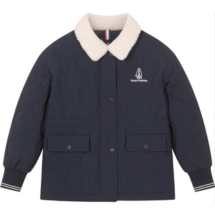 暇步士童装女童棉服大童25冬新品学院风厚实棉袄儿童保暖棉服外套