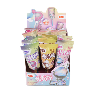 好心情双味儿童棒棒糖水果汽水味棒尚棒网红卡通造型糖果小零食