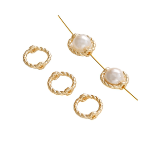 14K包金保色麻花包珠环套珠圈diy手工珍珠手链项链串珠子饰品配件