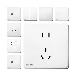 西门子开关插座睿致五孔插座一开单双控象牙炫白86型家用暗装面板