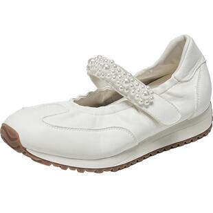 EBLAN/伊伴6CM内增高运动玛丽珍鞋女2026春季新款牛皮芭蕾舞单鞋