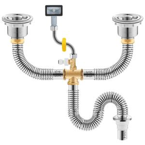 厨房洗菜盆双槽下水管配件不锈钢水池下水器洗碗池净水器排水接口