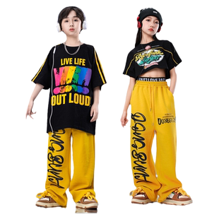儿童架子鼓演出服男童街舞潮服嘻哈潮牌炫酷炸街摇滚hiphop套装夏