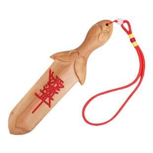 桃木剑枕头下随身剑携带挂件宝宝男女婴儿童款小桃花纯桃木斩宝剑