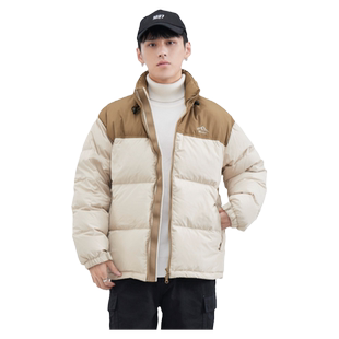 HomePanda秋冬季立领羽绒服男潮牌拼接加厚保暖面包服白鸭绒外套
