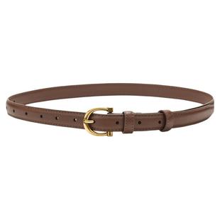 皮带女款装饰配牛仔裤时尚百搭设计感配阔腿裤咖色卡扣腰带高级感