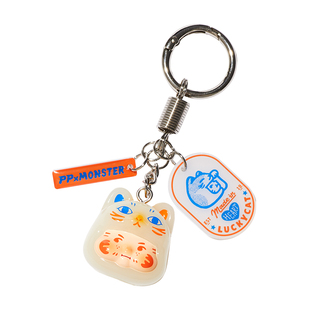 零加TOYZERO PP X MONSTER幸运猫盲盒挂件钥匙扣公仔桌面摆件礼物