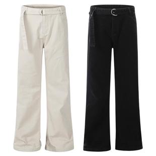 布老哥Blog微喇可调节腰带cleanfit牛仔裤显高弯刀直筒长裤K715