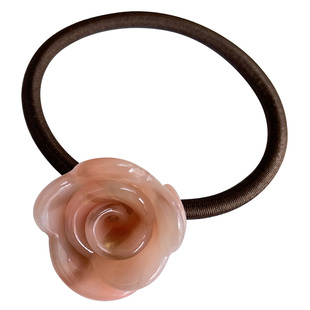 韩国进口France金标立体玫瑰花发圈法式气质丸子头高马尾发绳皮筋