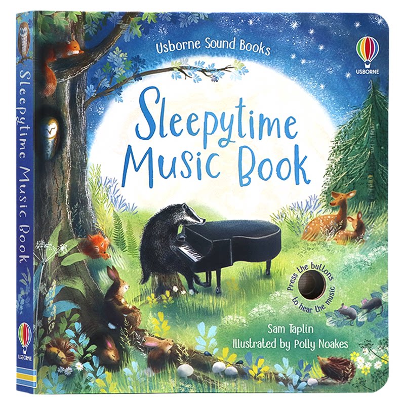 Usborne 睡眠时间音乐书 英文原版绘本 Sleepytime Music Book 趣味音乐发声书 宝贝睡觉了 儿童低幼启蒙纸板书 亲子互动图画书