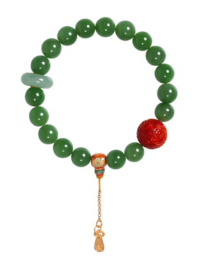 左戈天然和田碧玉手串女