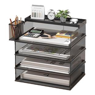 日本文件收纳架书桌收纳置物架桌面书本收纳架文件夹收纳架桌面文件分层架办公室工位神器文件框桌面收纳架子