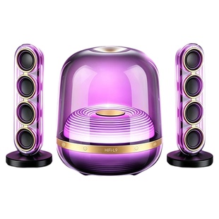 华强北水晶琉璃5蓝牙音箱曼哈顿桌面音响电脑低音炮客厅环绕家用
