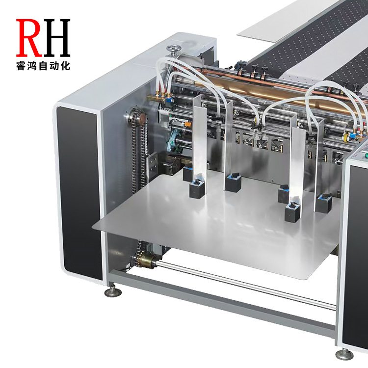 全自动瓦楞纸鞋盒飞达流水线自动灰板卡纸过胶上糊机非标定制厂家