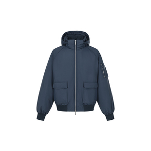 御寒夹克立领连帽鹅绒服 新国标90绒 三防工艺 男款廓形羽绒外套