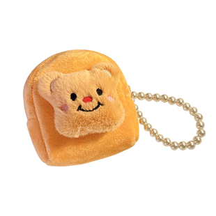 可爱小熊毛绒零钱包女耳机包学生包包钥匙挂件口红迷你便携小包