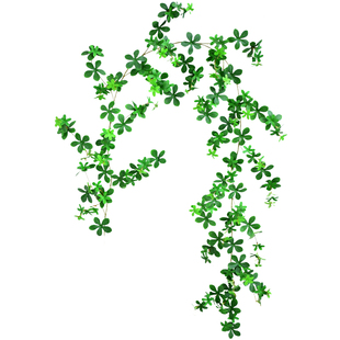 仿真招财树叶装饰绿叶假花藤条空调管道遮挡墙壁塑料藤蔓绿植叶子