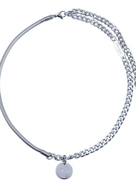 新款潮女INS双拼可卫衣项链