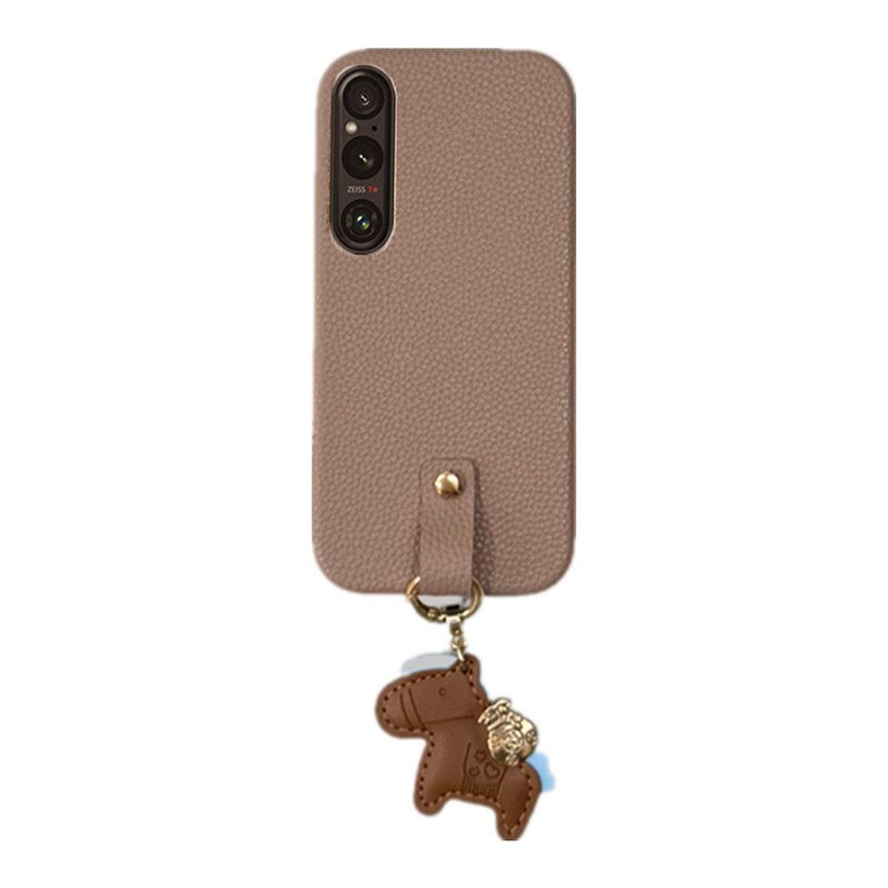 适用索尼xperia1VIII手机壳小马挂绳xperia1IV皮纹xperia1VI保护套xperia1III半包Magsafe男女硬壳xperia1VII