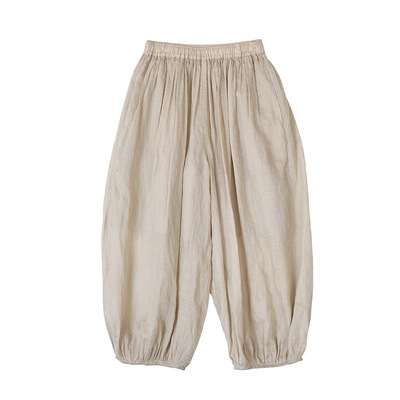 夏款国风烟麻色苎麻轻软透气禅意仙气灯笼裤打坐裤瑜伽裤太极裤