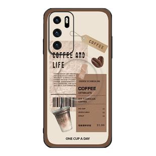 标签咖啡适用华为P60pro手机壳磁吸支架高档P40保护套女款P50镜头全包防摔p30可爱新款por网红秋冬创意复古